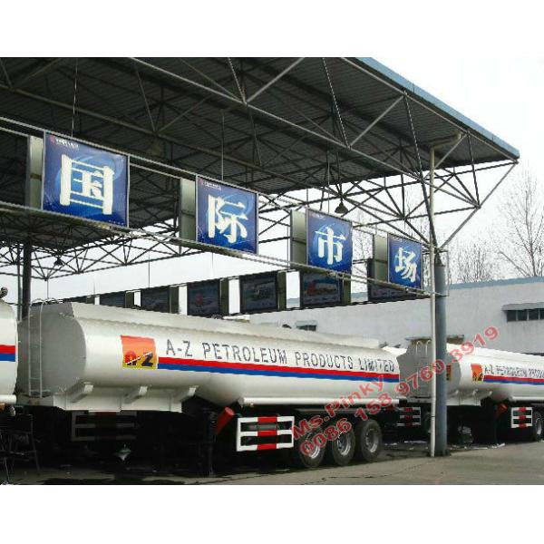 Aluminum Carbon Steel 3 Axles Tanker Semi Trailer For Lift Vegetable Oil 45cbm