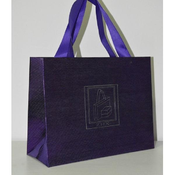 Custom Print Shopping Gift Paper Bags Laminated With Cloth Satin Silk Linen And With Your Own Logo And Handle