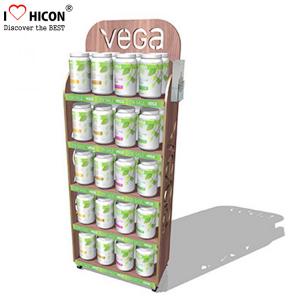 China Point of Purchase Wooden Display Racks Free Standing For Nutritional Shake Chocolate on sale