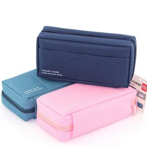 Cheap Canvas Multi - compartments Storage Stationery Student Pencil Pouches wholesale