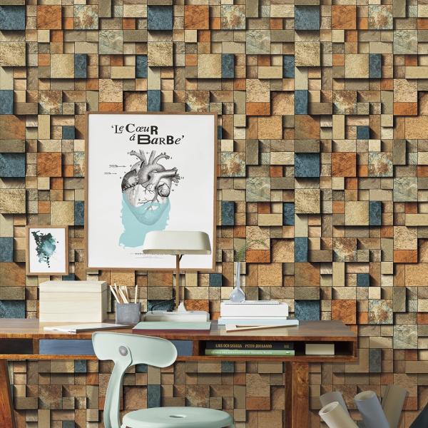 Contemporary PVC Waterproof Wallpaper , European Style Wallpaper 0.53*10m/Roll