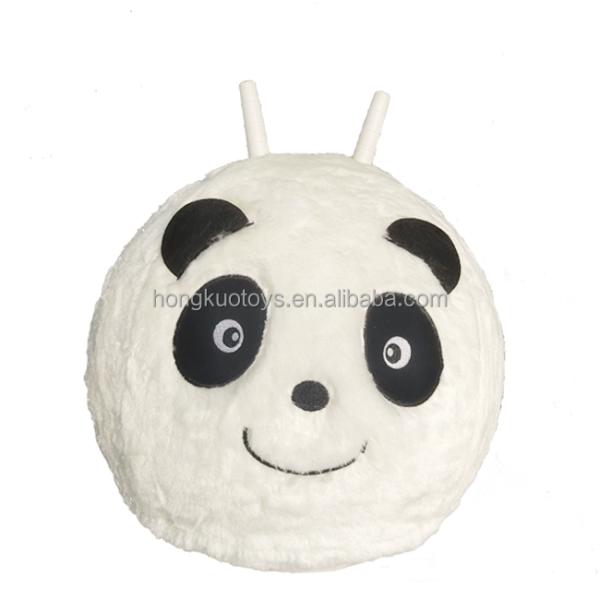 Outdoor Fun Essential Unisex Jumping Ball with Fluffy Plush Cover and Rainbow Design