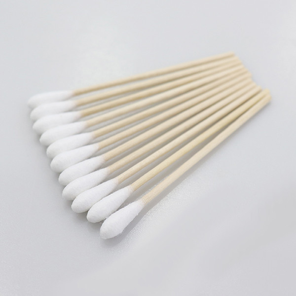 Mini Wooden Medical Cotton Buds , Long Stick Cotton Swabs Fluorescent Free