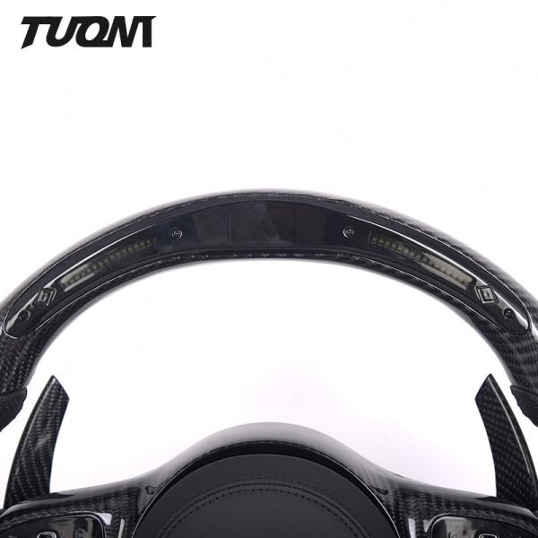 LED Mercedes Car Carbon Fiber Steering Wheel W204 Amg Benz Perforated Leather