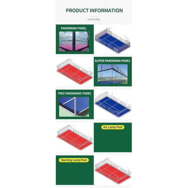 Factory Produce Installation Team Panoramic Padel Court Cover Cancha De Padel Tennis Court With Roof Paddle Tennis Court