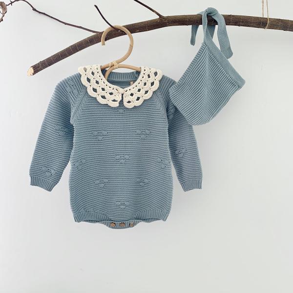 Y-Z New Design Solid Color Baby Girl Crochet Neck Collar Lotus Leaf Lace Embroidered 100% Cotton