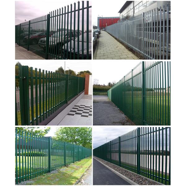 Custom Steel Fencing Black Galvanized Steel Pipe Fence Galvanized Palisade fence