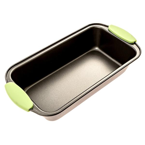 Non-stick Steel Baking Bakeware With Silicone Handles includes a Pie Pan,a Square Cake Pan,Baking Pan,a Bread Pan