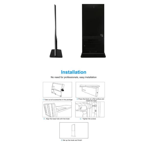 Single Double Sided Floor Standing Digital Signage 16:9 EMMC Flash 8GB 16GB