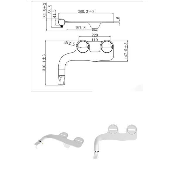 Non-Electric Fresh Water Spray Bidet Toilet Seat Attachment With Postscript Materials