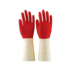 Cheap Household Industrial Latex Glove 32CM Kitchen Flocked Lining Dish Washing Glove wholesale