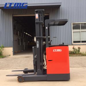 Cheap 2000kg Electric Reach Stacker Forklift , Double Reach Forklift Trucks Seated wholesale
