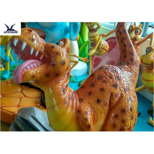 Fiberglass Resin Cartoon Dinosaur Lawn Ornament For Educational School Display