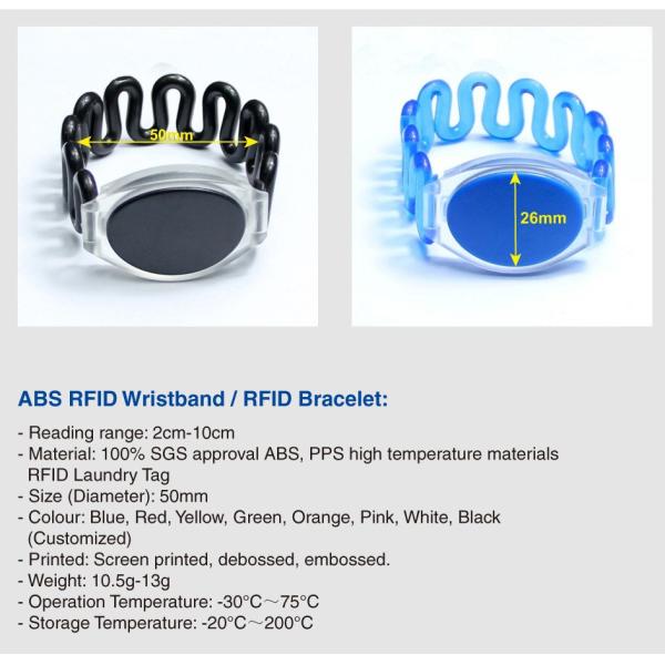 Wholesale Festival Events Custom Printing 125khz Waterproof Smart Rfid Plastic ABS Elastic Wristband For Access Control
