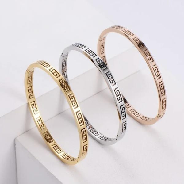 ODM 24k Gold Bangle Bracelet Stainless Steel No Fade Women'S Fashion Bracelets