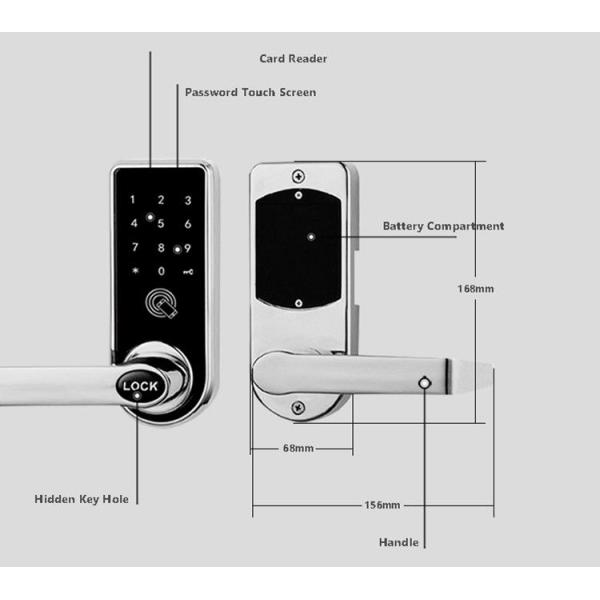 High Security Bluetooth Door Lock Support Digital Password IC Card For Entry Front Door