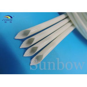 Cheap Silicone Rubber Coated Fiberglass Sleeving , White Fiberglass Braided Sleeving wholesale