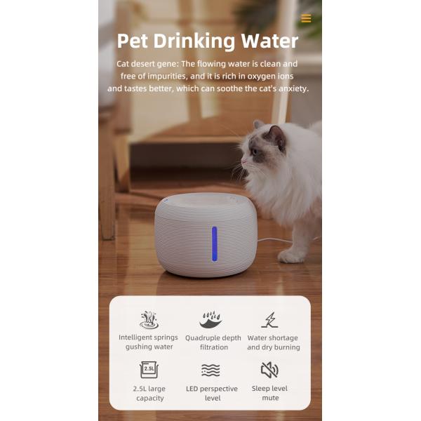 Smart Pet Water Dispenser Cat Stainless Steel Circulating Filter Usb Charging