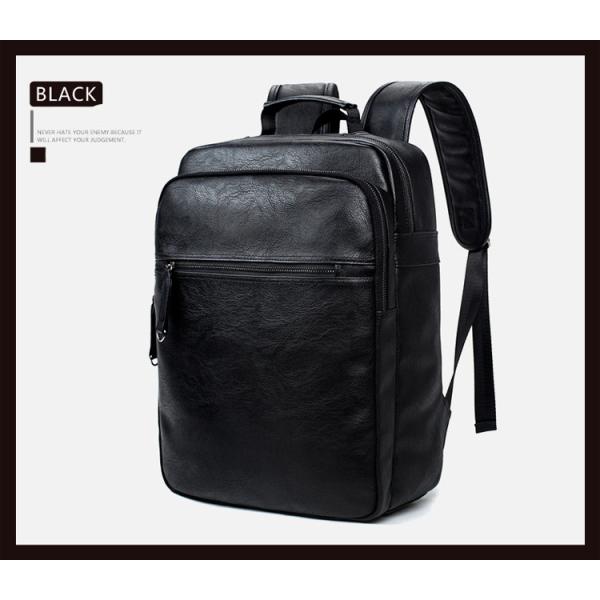 New Men's Travel Backpack Korean Backpack Leisure Student Schoolbag Soft PU Leather men backpack bag
