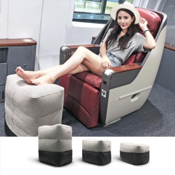 Travel Pillow Inflatable Foot Rest Orthopedic Cushion Knitted Cushion For Car
