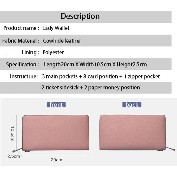 Purse lady Custom logo leather long handbag 2019 stylish simple zipper multi-functional handbag wallet