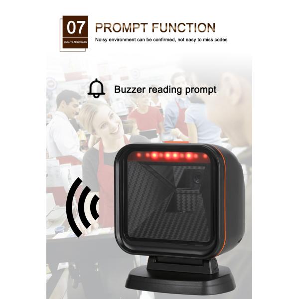 Luckydoor High Quality 1D 2D QR CODE PDF417 Hands Free Platform POS Omnidirectional Desktop Barcode Scanner