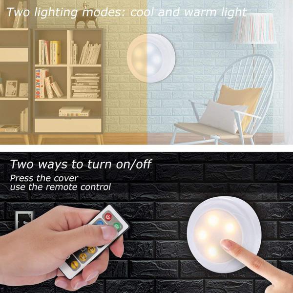 80LM 1W 4.5VDC Remote Control Under Cabinet Light Battery Powered