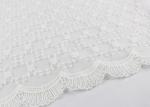 Stretch French Embroidery Lace Fabric , Tulle Lace Dress Net Fabric Scalloped