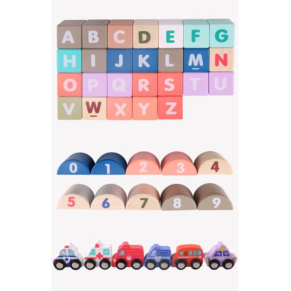 2700g Beech Wooden City Building Blocks 115pcs Wooden Bricks Toys