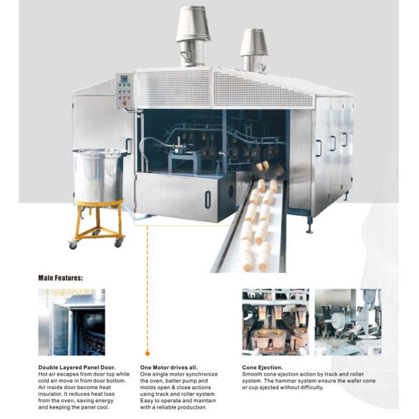 Customized Various Shape Ice Cream Rolled Sugar Cone Machine