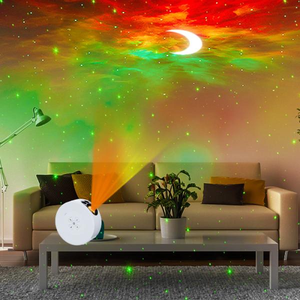 Adjustable Ceiling Moon Star Projector Multicolor 8 Star Cloud Modes