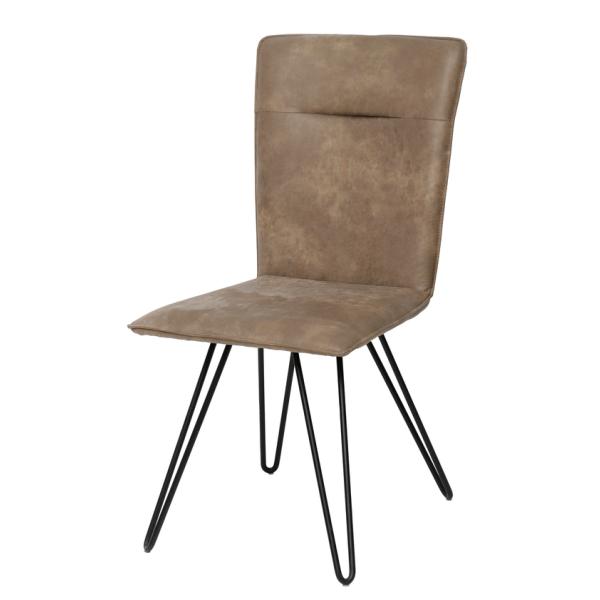 Durable Modern Leather Dining Chair Comfortable With Iron Frame
