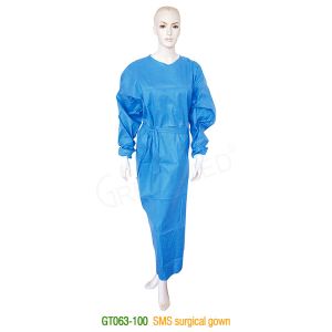 Buy cheap OEM Surgical Plastic Disposable Gown Natural Latex Free Elastic Cuffs from wholesalers