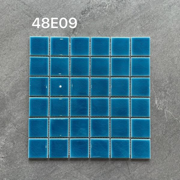 Blended Blues Glass Ceramic Mosaic Tiles 300x300mm for Swimming Pool
