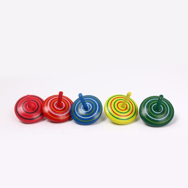 Natural Beech Wood Spinning Top Toy for Children