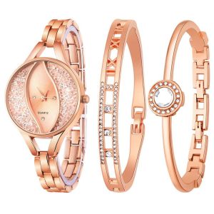 CE ROHS Fashion Ladies Quartz Watch Diamond Bracelet Set