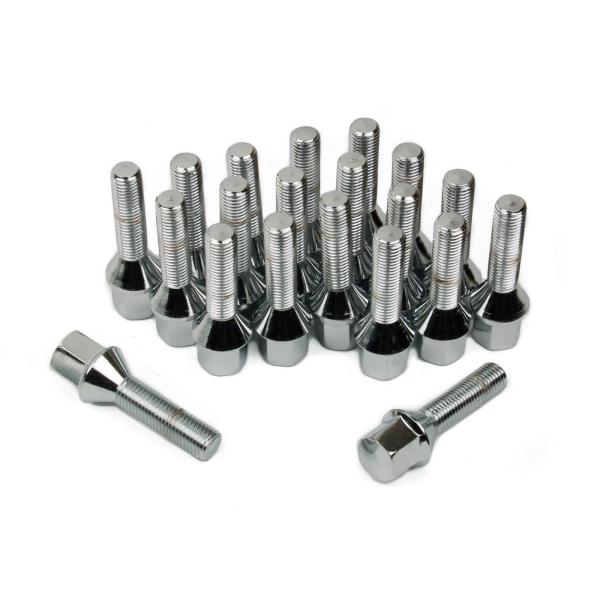 Durable Chrome Wheel Lug Bolts Shank Conical Seat Fit BMW 230i / 420i / 430i