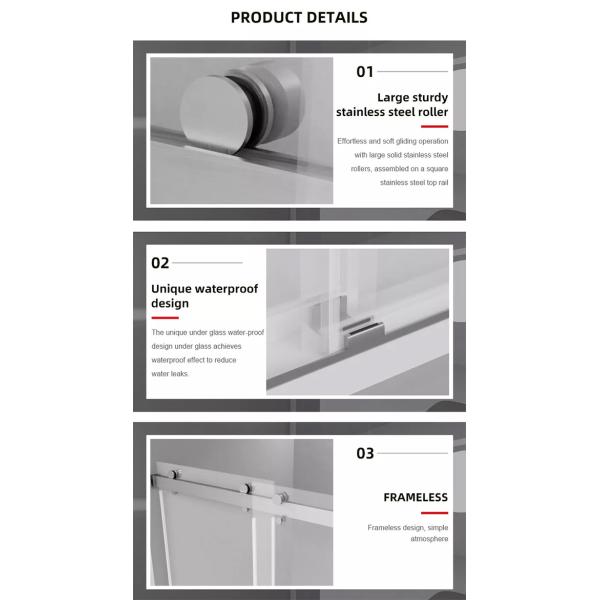 Polished Bathroom Shower Enclosure 8mm Tempered Glass Shower Cabin