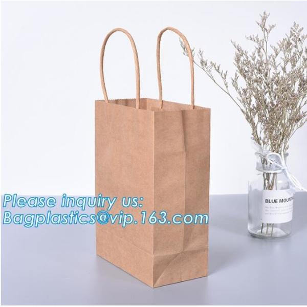 Eco Retail Packaging Recyclable Kraft Paper Gift Bags Natural Tote Retail, Party, Craft, Gifts, Wedding, Recycled, Bus