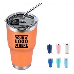 China Custom Brand Print Logo 30 OZ Stainless Steel Tumbler With Lid and Straw 30 OZ Stainless Steel Tumbler With Lid and Stra on sale
