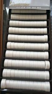 China 75D / 2 128 White Coreless Pre Wound Bobbin Thread For Embroidery Machine 1.6L on sale