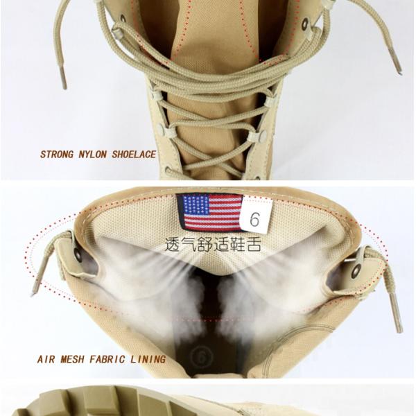 6 Inch Waterproof Tactical Boots For Running , Camo Tactical Safety Boots Strong Shoelace