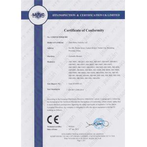 JISAN HEAVY INDUSTRY LTD Certifications