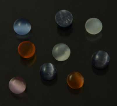 12 Colors Round Heart Shaped Opal Stones Eyecat Stones Charms for Glass Charm Lockets