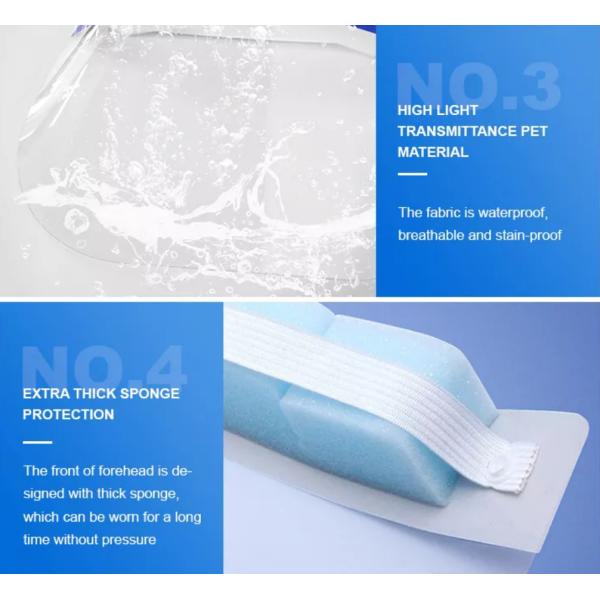 PET Splash Proof Face Shield Visor Disposable Multiple Protection Anti Virus Anti Fog