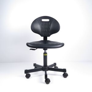 Black Polyurethane Foam Static Office Chair Ergonomic Mushroom Glides Surface