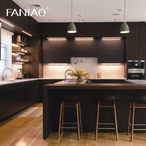 Cheap Custom Design Kitchen Cabinet Quartz Top Solid Wood Kitchen Cabinet wholesale