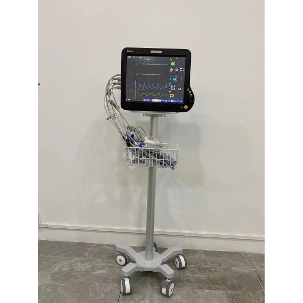 Aviation Aluminum Matieral Portable Medical Monitor Trolley With 3 Inch Silent Wheels
