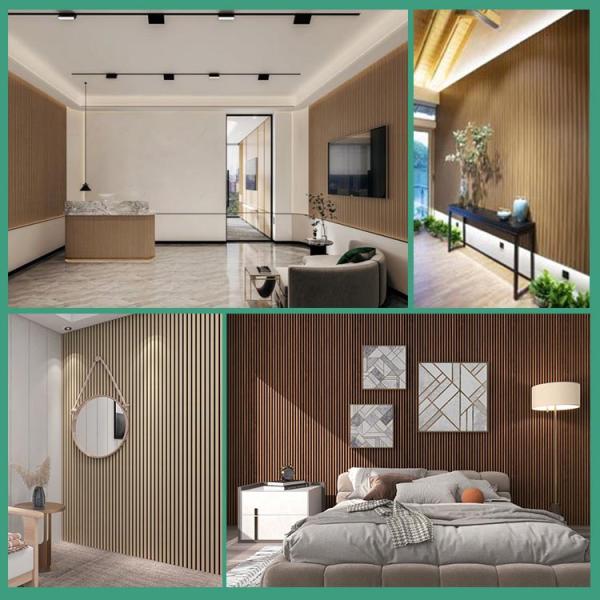 Polyester Fiber Wpc Acoustic Wall Panels Ecofriendly Wood Veneer