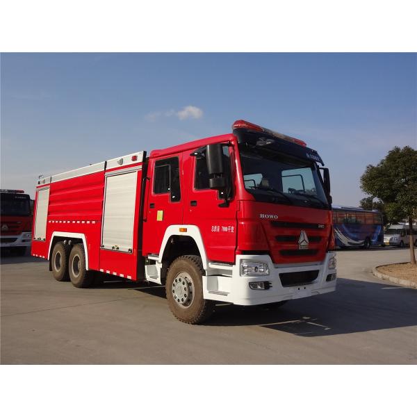 6x4 Drive Type Foam Fire Truck With Flat Top Metal Forward Turnover Cabin